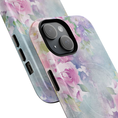 Dreamy Floral Watercolor - Tough + MagSafe® iPhone 15 Phone Case