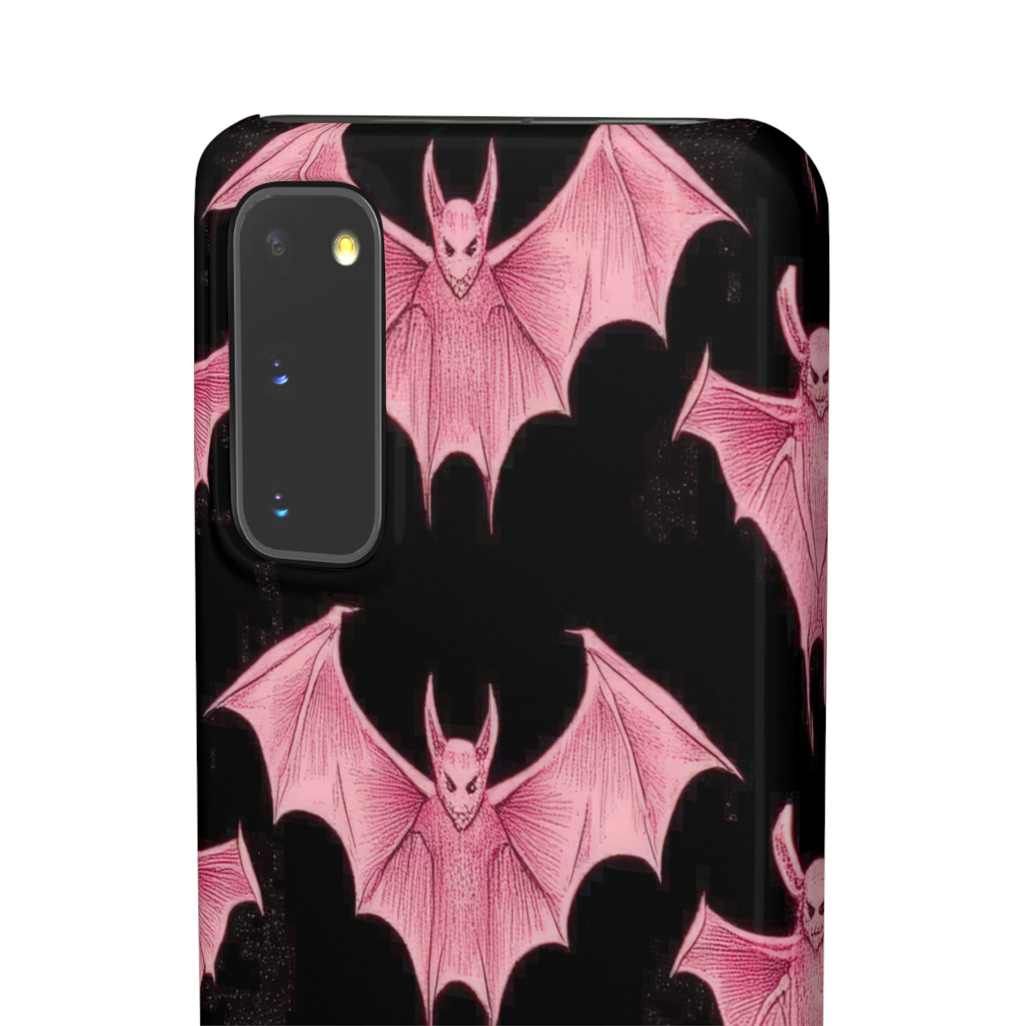 Gothic Pink Bats Aflame Samsung S20 - Slim Phone Case