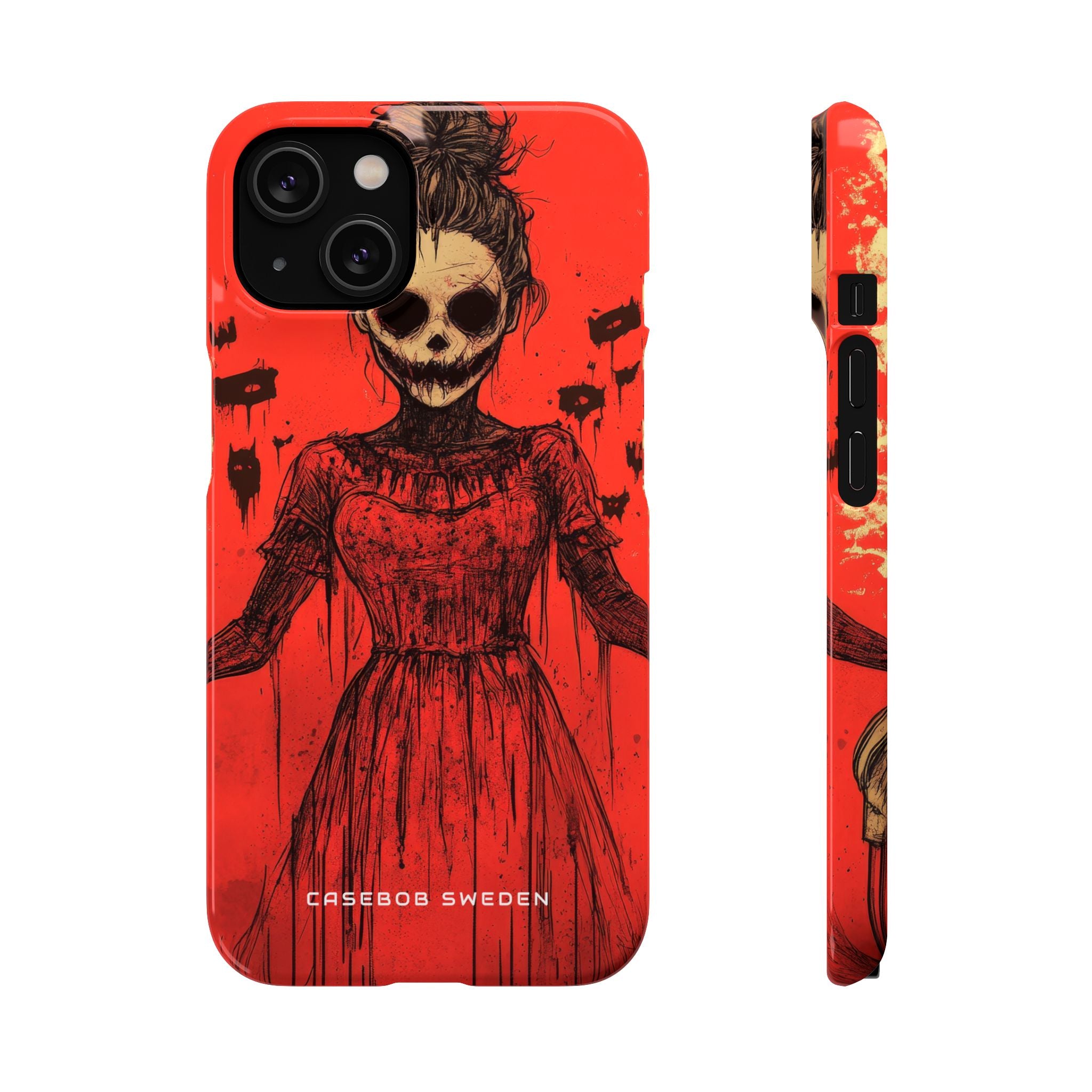 Haunting Scarlet Descent iPhone 14 - Slim Phone Case