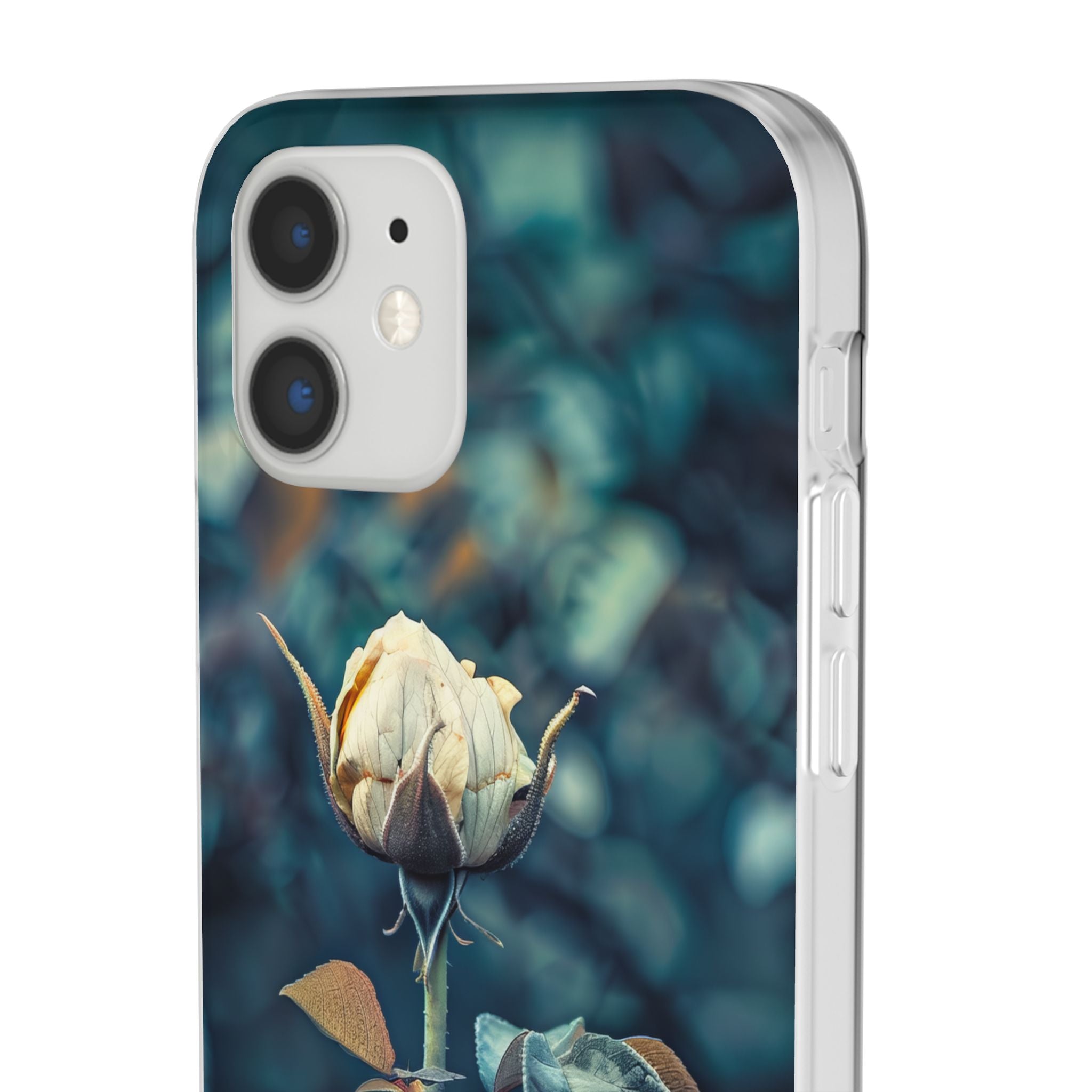 Teal Rosebud Serenade | Flexible Phone Case for iPhone