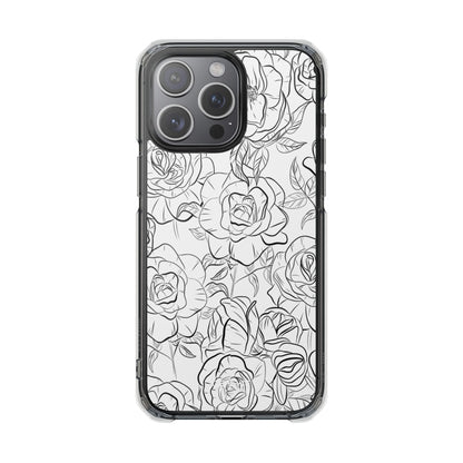 Intricate Rose Sketches iPhone Case - Impact