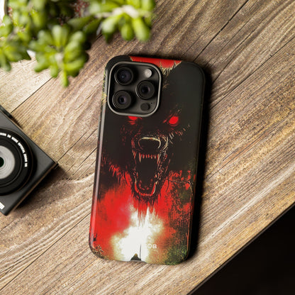 Crimson Wolf iPhone 15 Pro Max Case - Tough