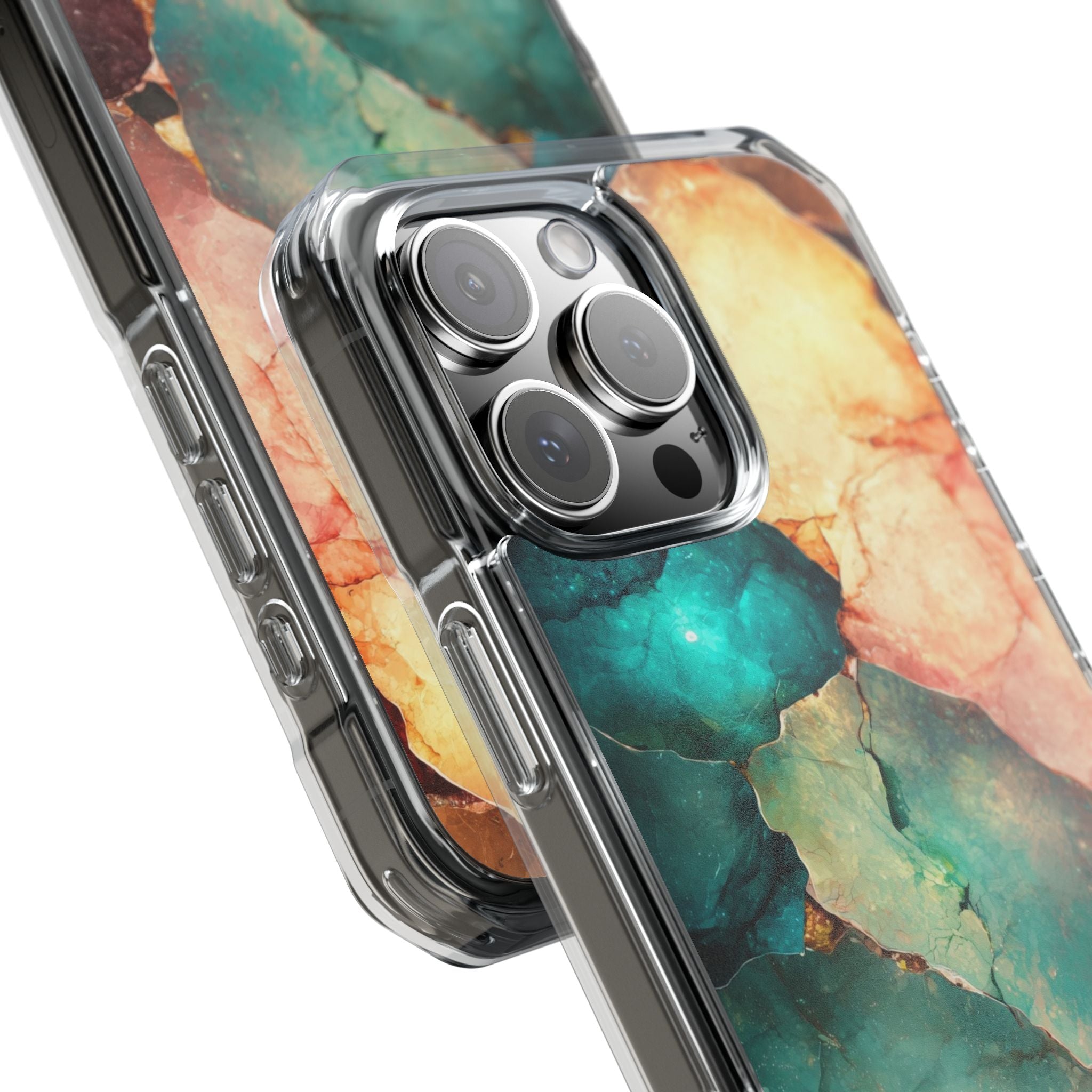 Teal Mosaic Veins iPhone 16 Pro Max Case - Impact