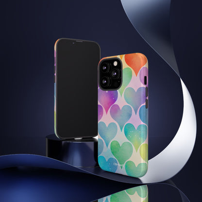 Watercolor Heart Symphony - iPhone Case