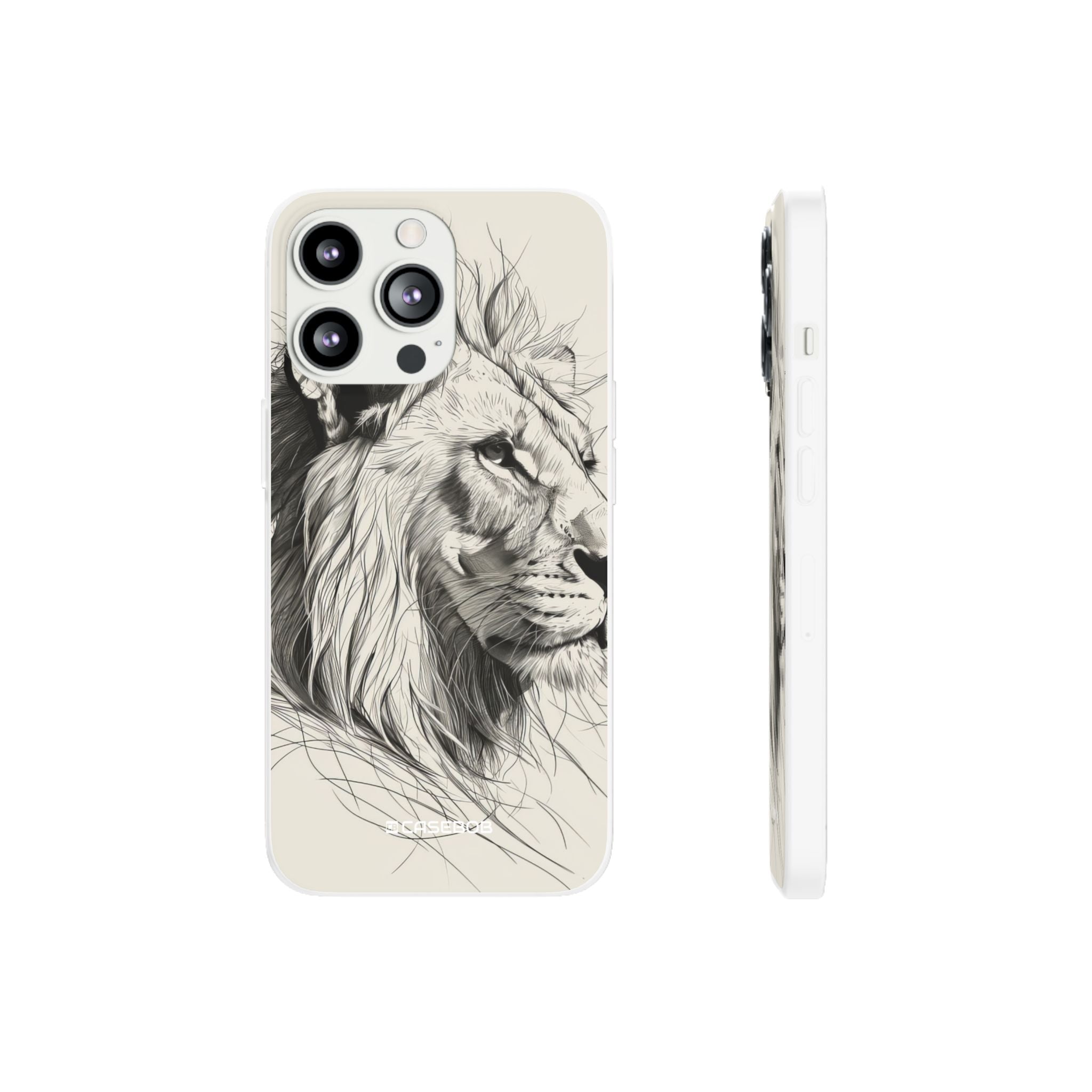 Majestic Linework Lion | Flexible Phone Case for iPhone