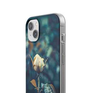 Teal Rosebud Serenade | Flexible Phone Case for iPhone