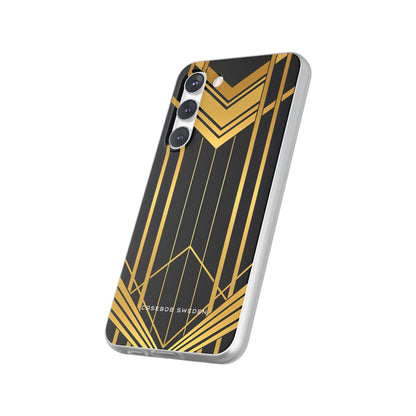 "Golden Art Deco Symmetry in Geometric Elegance" Samsung S23 - Flexi Phone Case