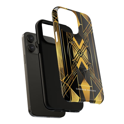 Golden Geometric Elegance iPhone 14 | Tough+ Phone Case