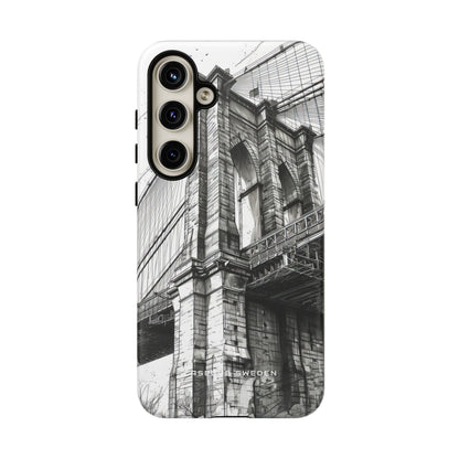 Suspension Bridge Line Art Illustration Samsung S24 - Tough Phone Case