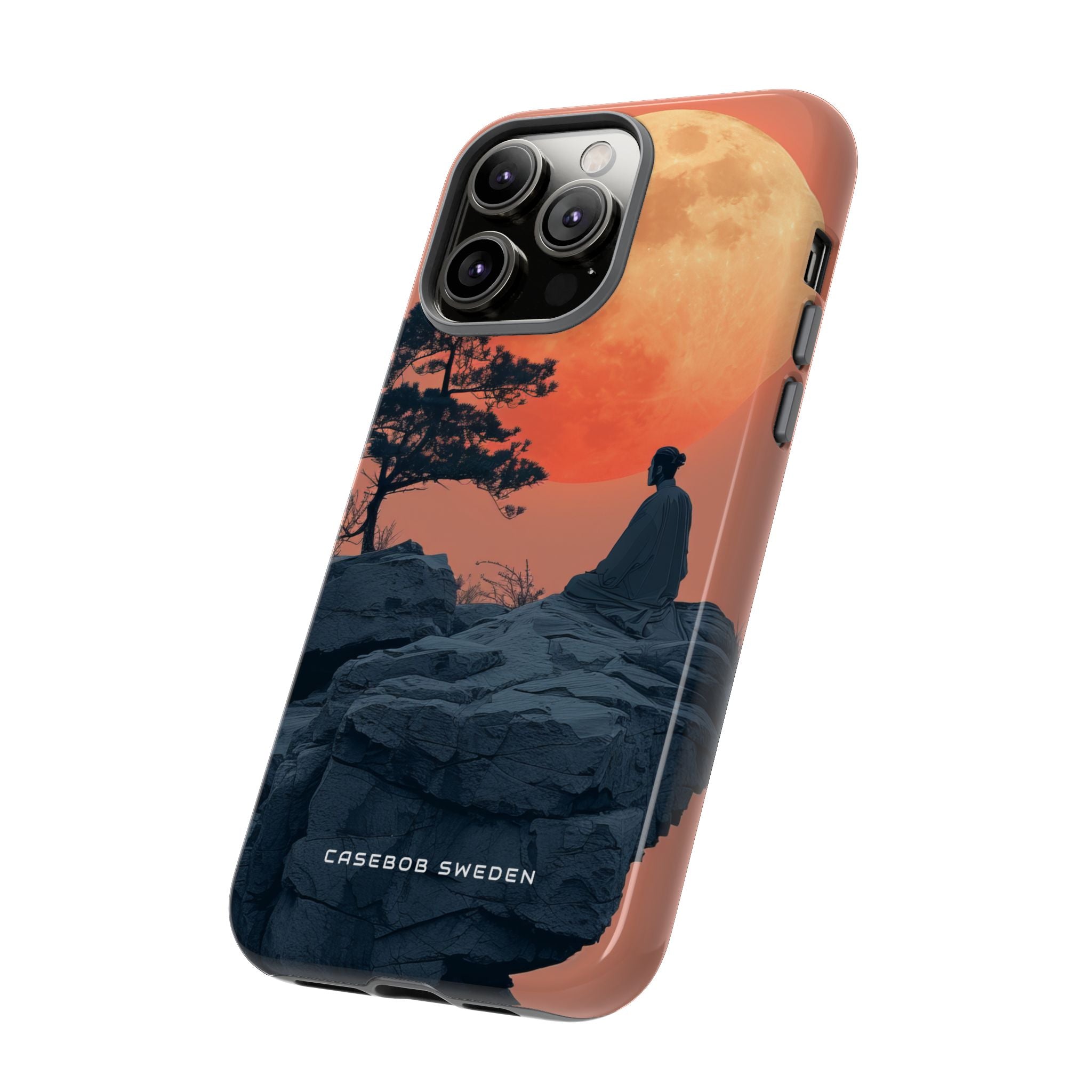 Zen Tranquility Under a Red Moon iPhone 14 - Tough Phone Case