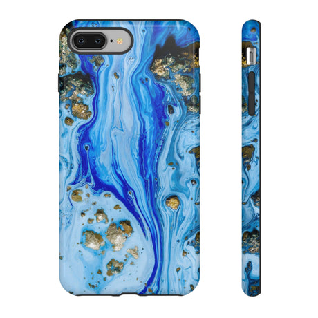 Blue Ice Ink Art iPhone Case (Protective) iPhone 8 Plus Glossy Phone Case