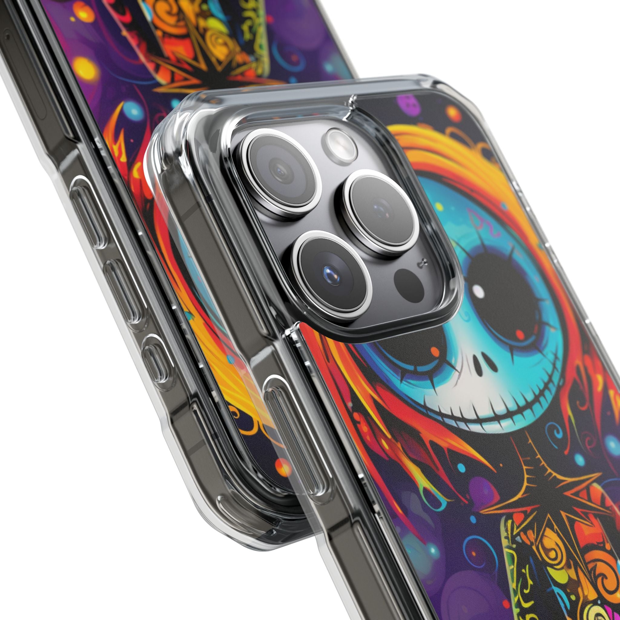 Blue Skull Swirl iPhone 15 Pro Case - Impact