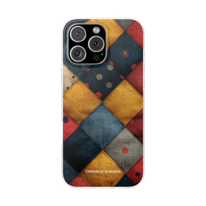 Blue Red Patchwork - Flexi iPhone 16 Phone Case