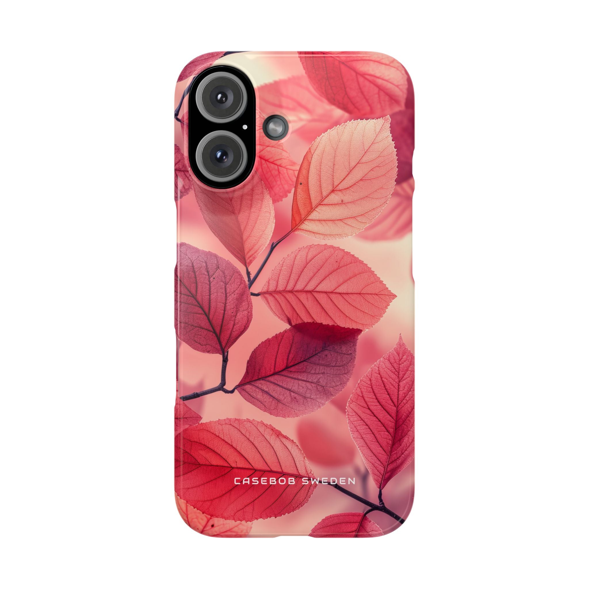 Elegante rosa Blätter iPhone 16 - Schlanke Handyhülle