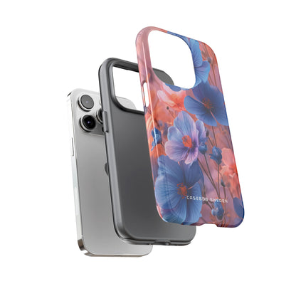 Harmonious Blooming Blues and Pinks iPhone 14 - Tough Phone Case