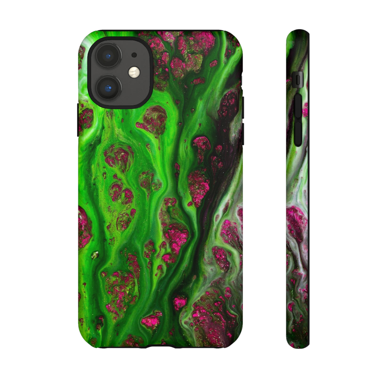 Toxic Green Ink Art iPhone Case (Protective) iPhone 11 Matte Phone Case