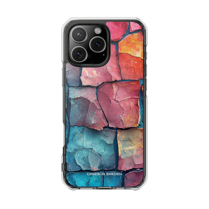 Cracked Earth Mosaic - Clear Impact iPhone 16 Phone Case