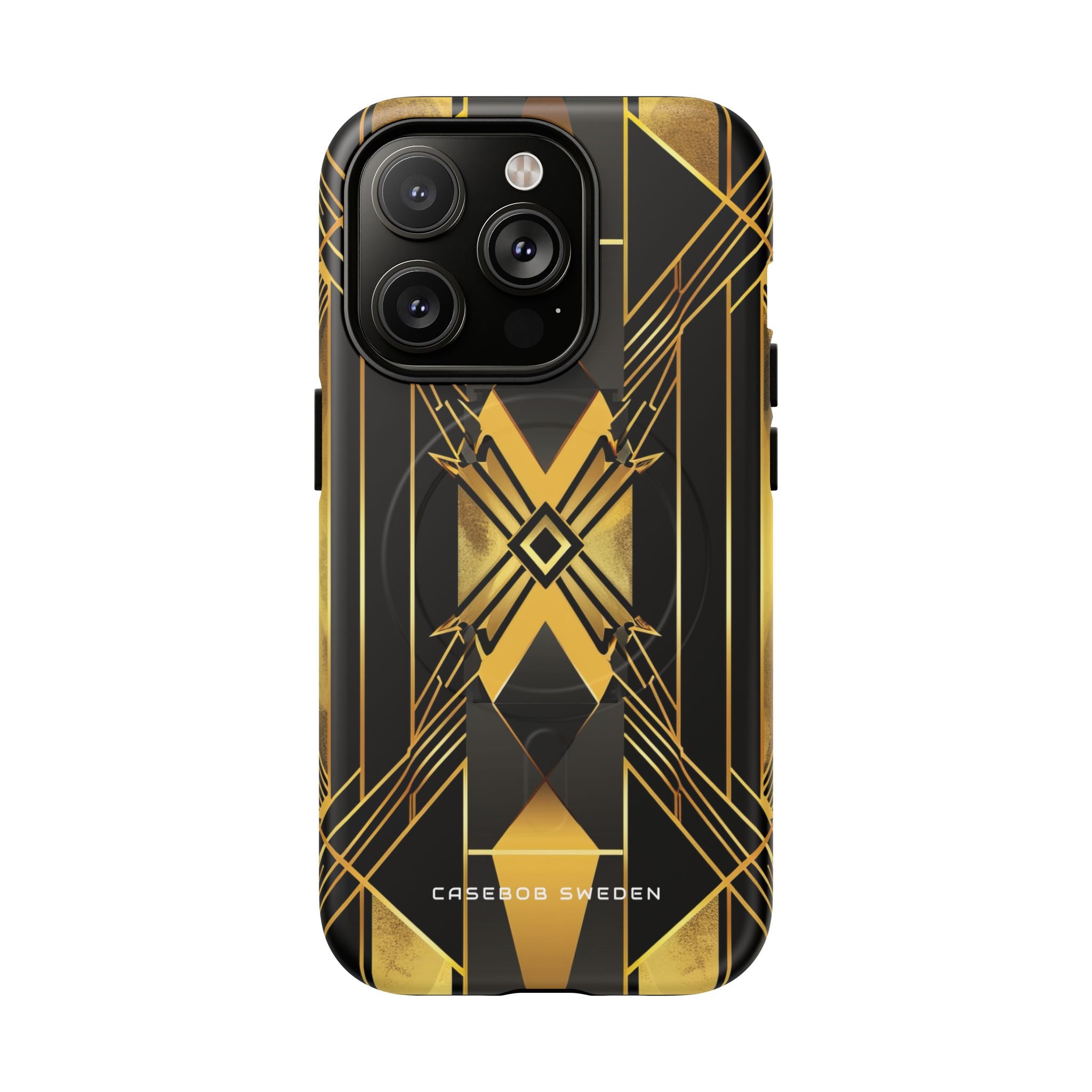 Golden Geometric Elegance iPhone 14 | Tough+ Phone Case