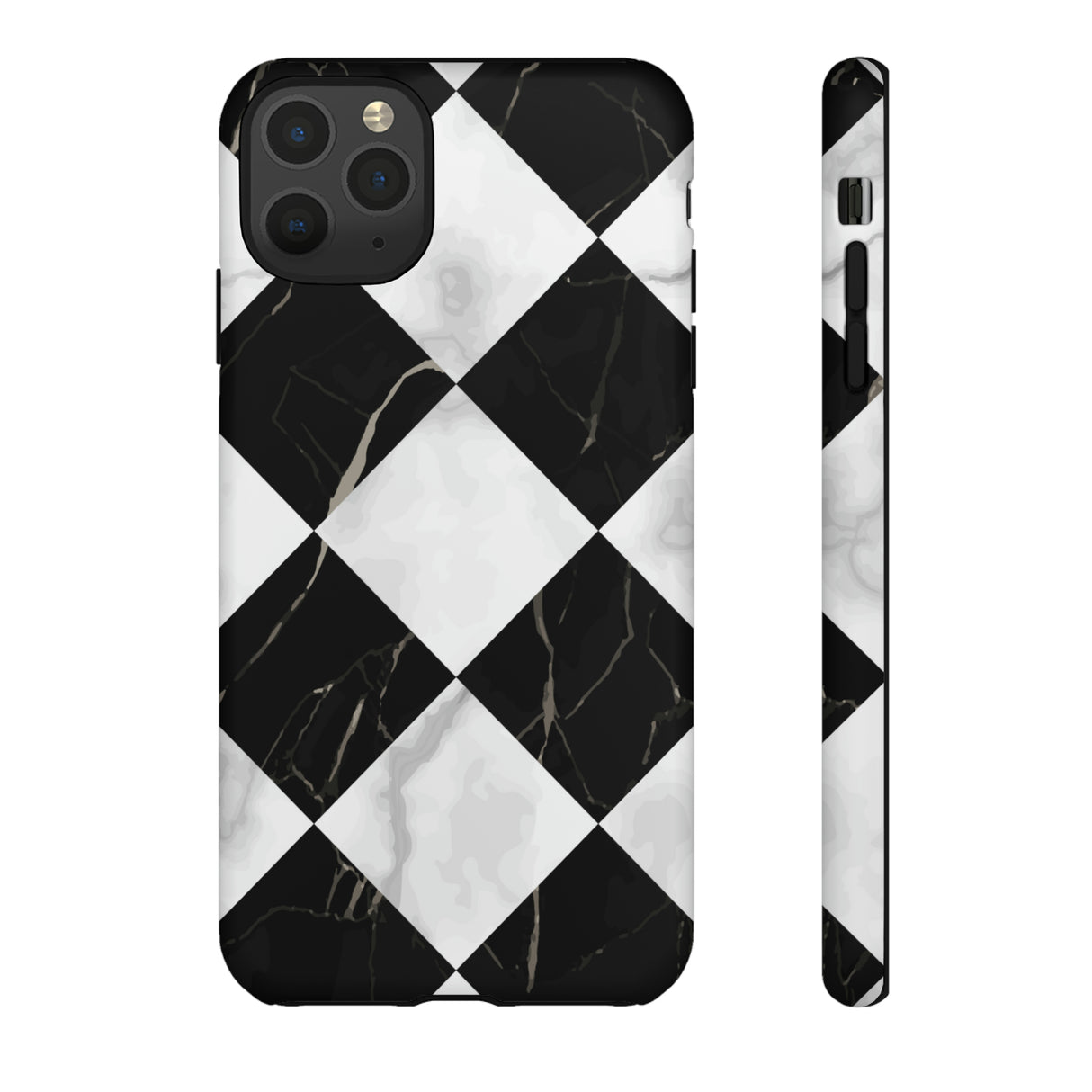 Check Marble - Protective Phone Case