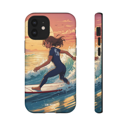 Surfing Into Sunset - iPhone Case