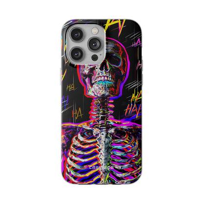 Neon Skeleton Laugh iPhone 14 Pro Max Case - Soft