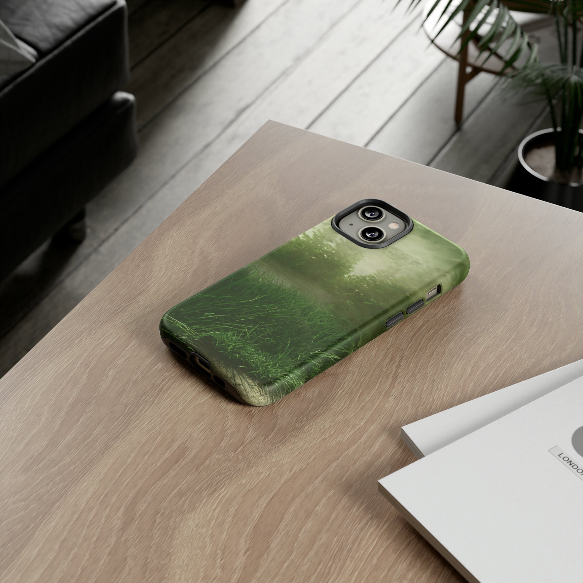 Foggy Green Landscape - Protective Phone Case