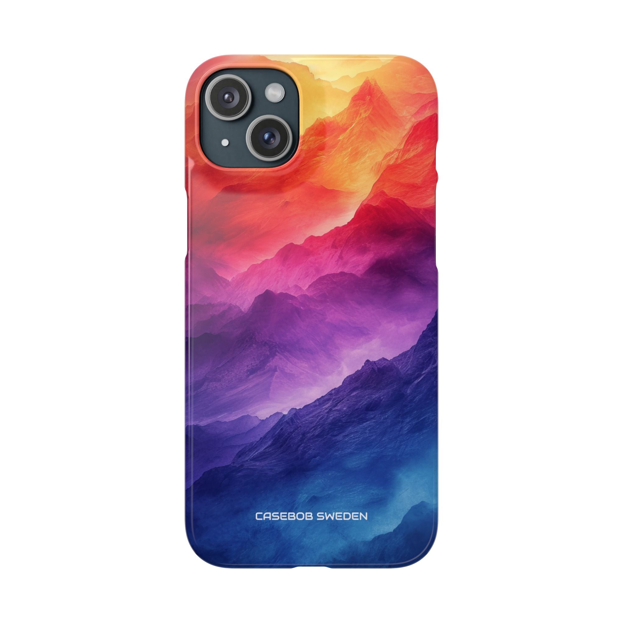 Purple Orange Mountains - Slim iPhone 15 Phone Case