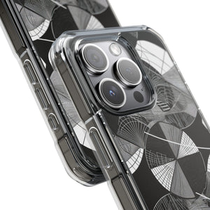 Geometrische Eleganz – Handyhülle für iPhone (Clear Impact – Magnetisch)