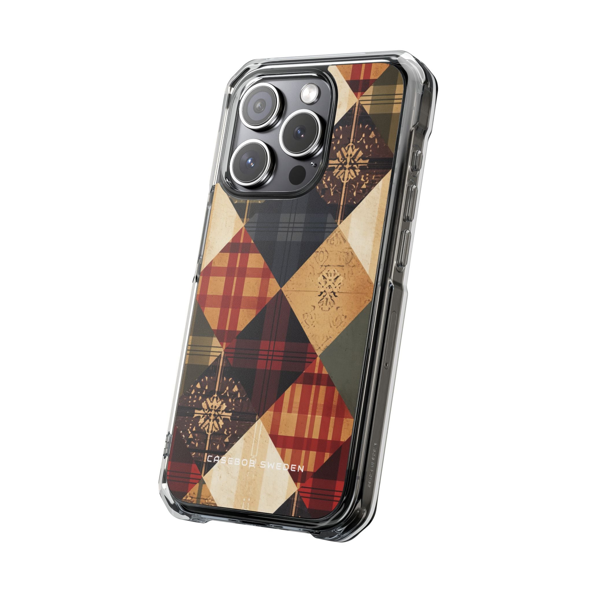 Rustic Geometric Patchwork Harmony iPhone 15 - Clear Impact Phone Case