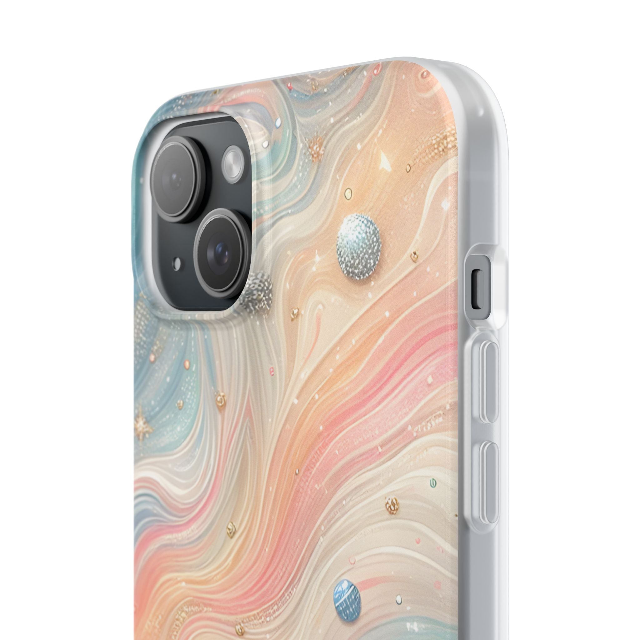 Iridescent Swirls iPhone 15 Plus Case - Soft