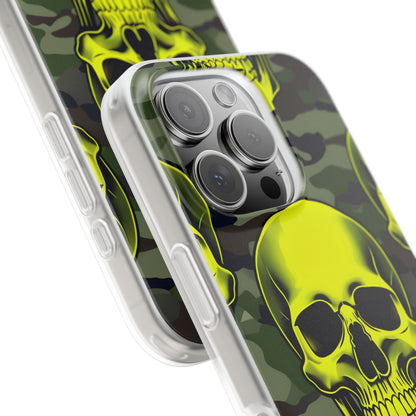 Neon Skull Camo iPhone 16 Pro Case - Soft