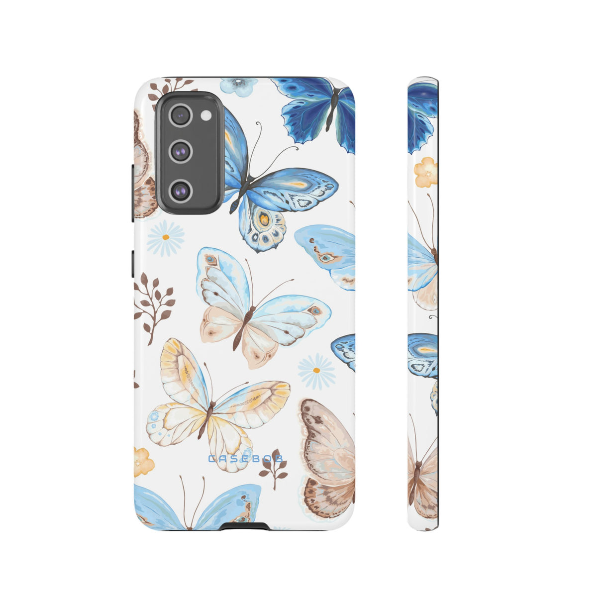 Flying Butterflies, Blue and Yellow iPhone case (Protective) - Protective Phone Case