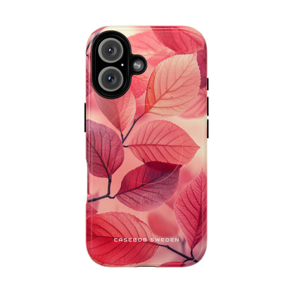 Elegant Pink Leaves iPhone 16 | Tough+ Phone Case