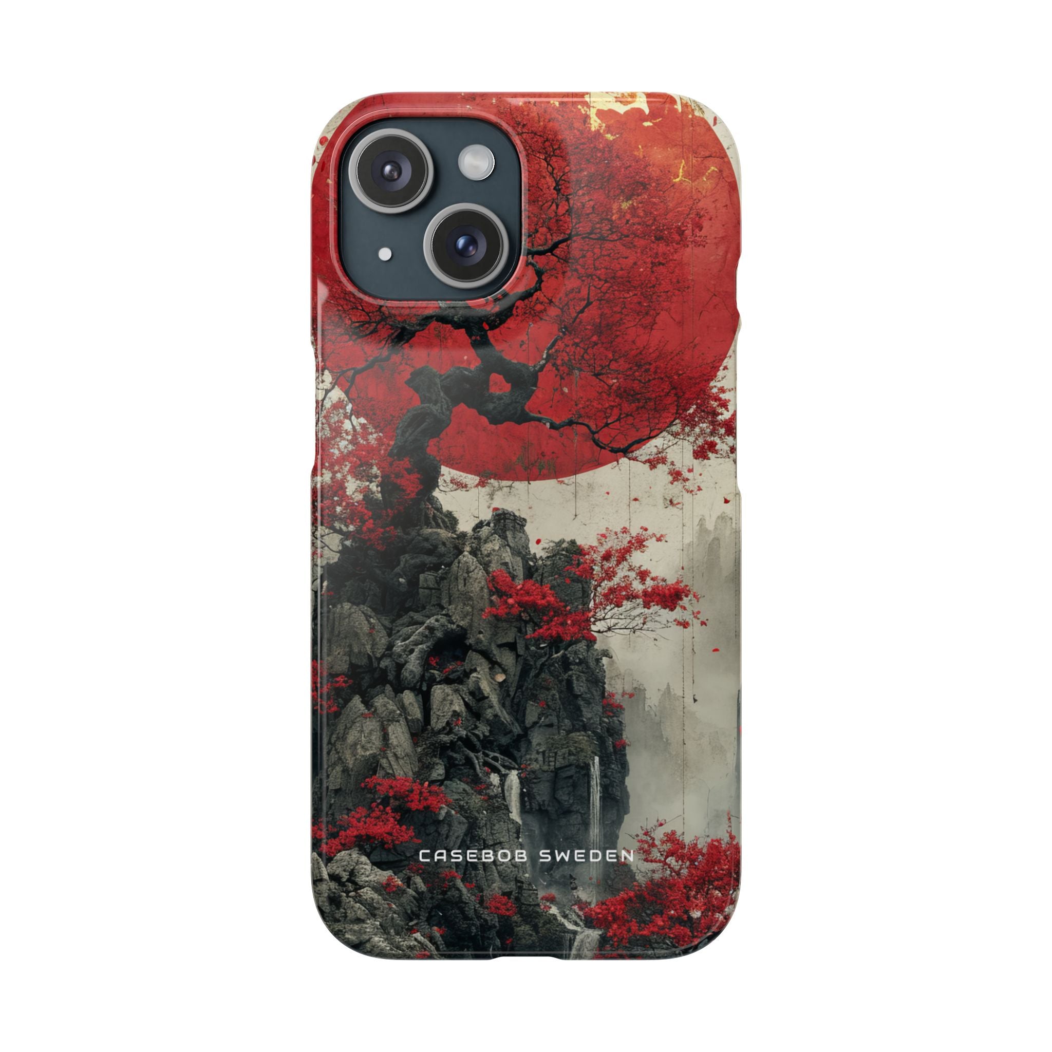 Zen Serenity in Red Harmony iPhone 15 - Slim Phone Case