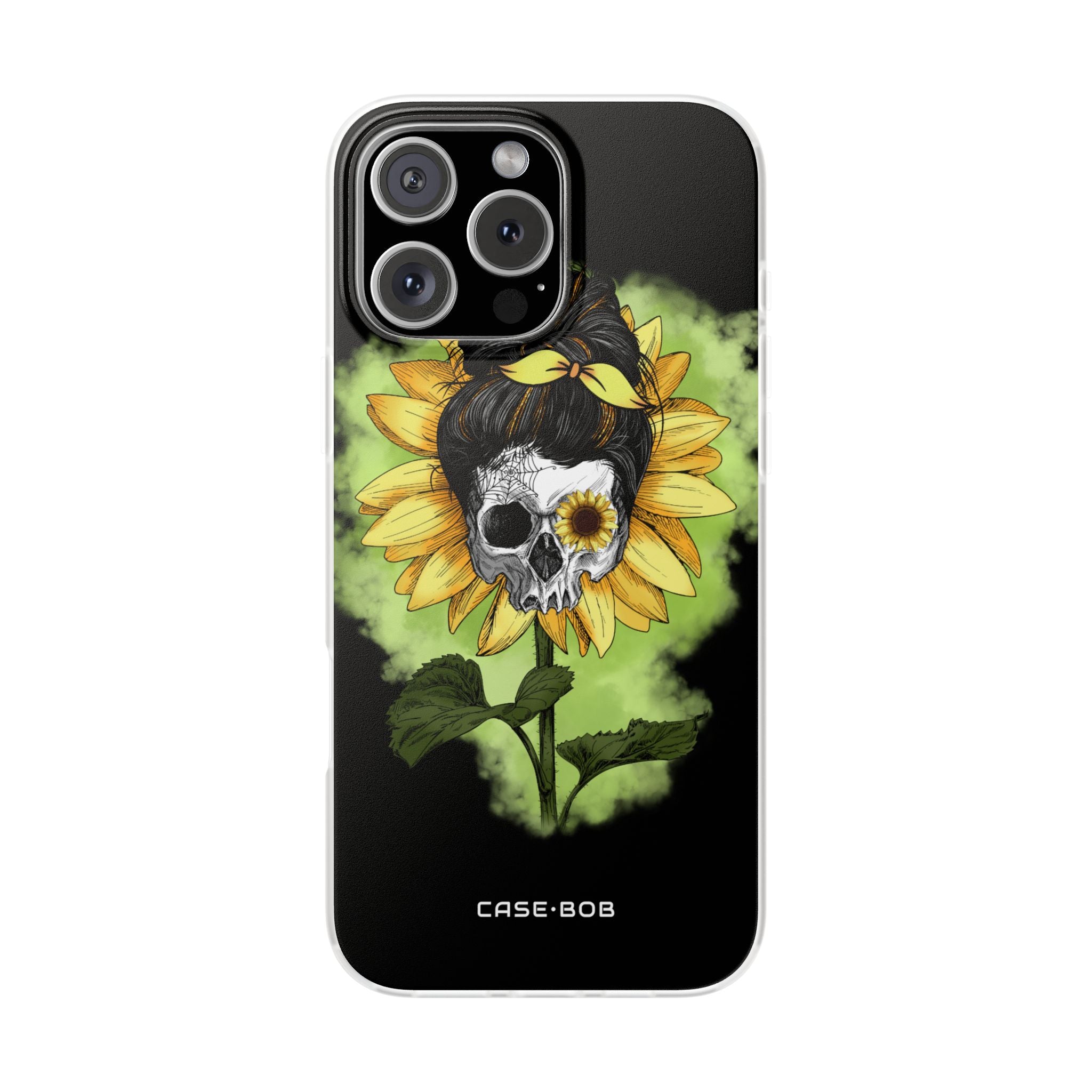 Sunflower Skull iPhone 16 Pro Max Case - Soft