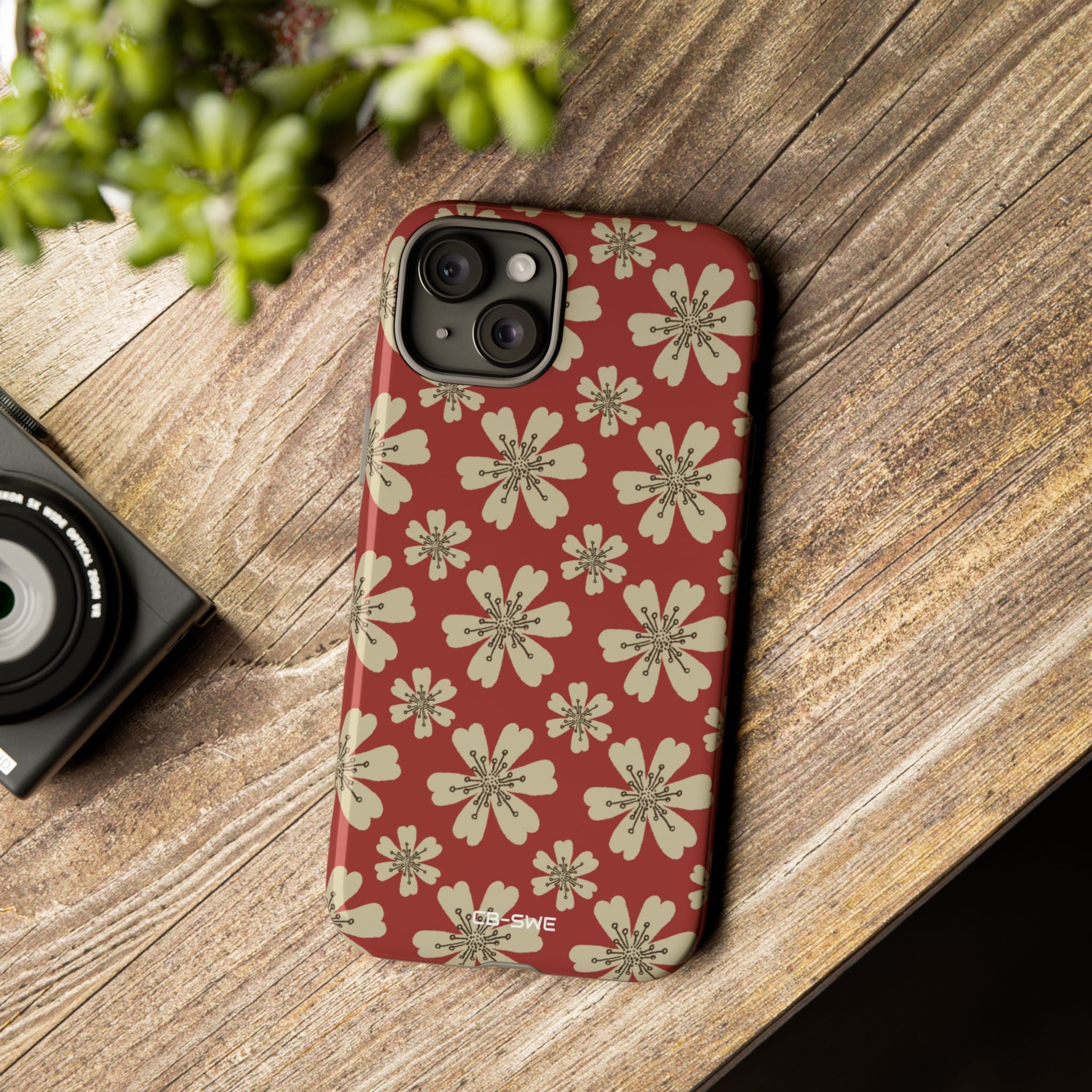 Retro Red Florals - iPhone Case