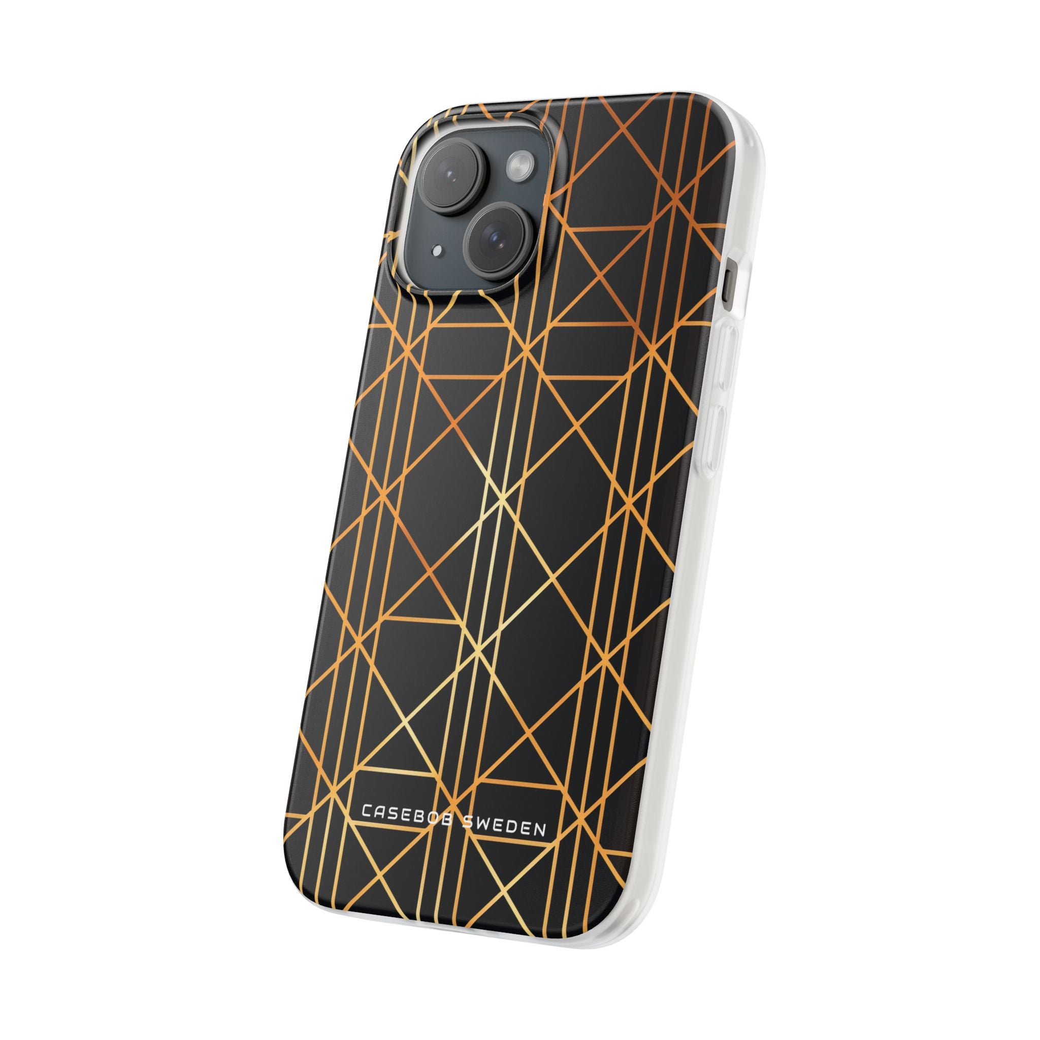 Golden Geometric Elegance iPhone 15 - Flexi Phone Case