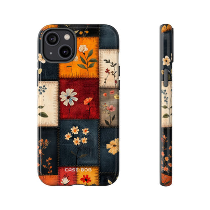 Patchwork Blooms iPhone 14 Plus Case - Tough