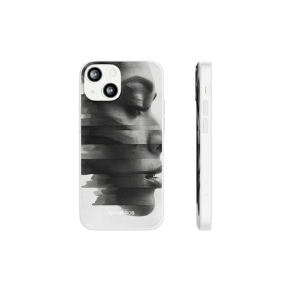 Abstract Glitch Portrait | Flexible Phone Case for iPhone