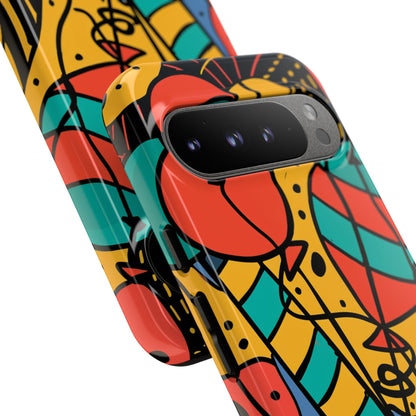 Playful Balloon Motion in Vibrant Lines Google Pixel 9 - Tough Phone Case