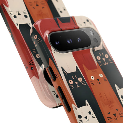 Elongated Cats Black Google Pixel 9 Pro XL Case - Tough