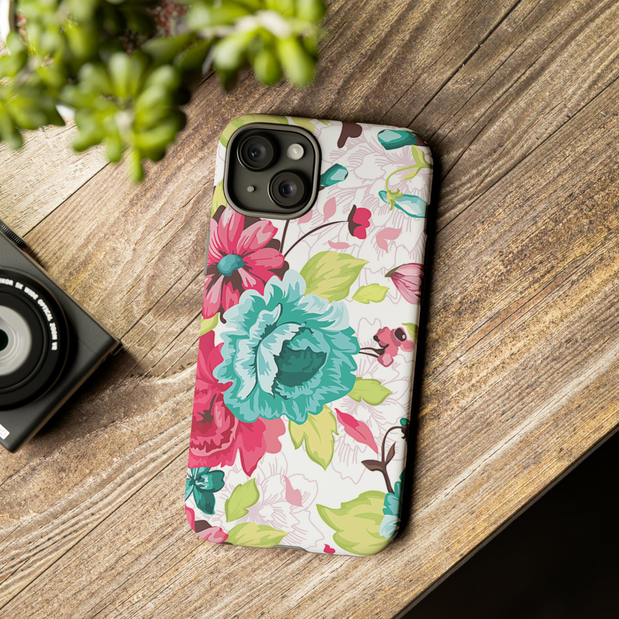 Vintage Flowers Pattern iPhone case - Protective Phone Case