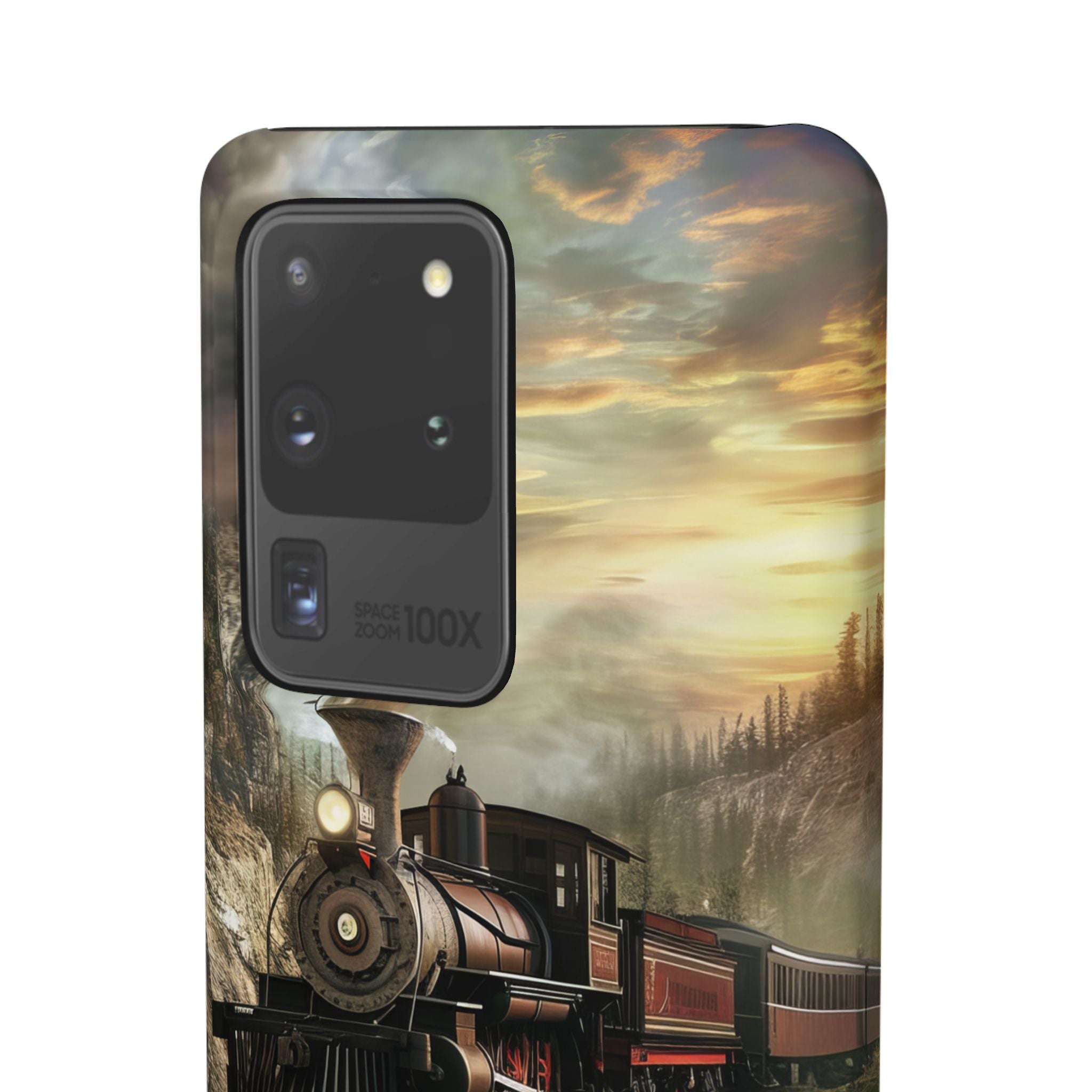 Vintage Steam Train Crossing Mountain Bridge Samsung S20 - Slim Phone Case