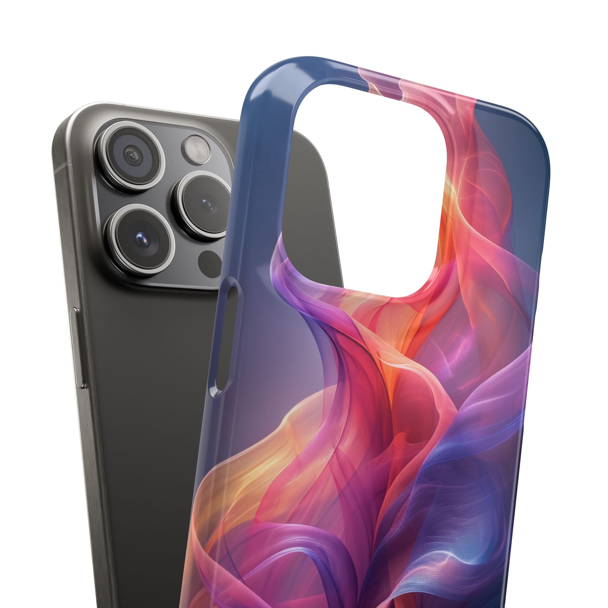 Violet Orange Flow - Slim iPhone 15 Phone Case