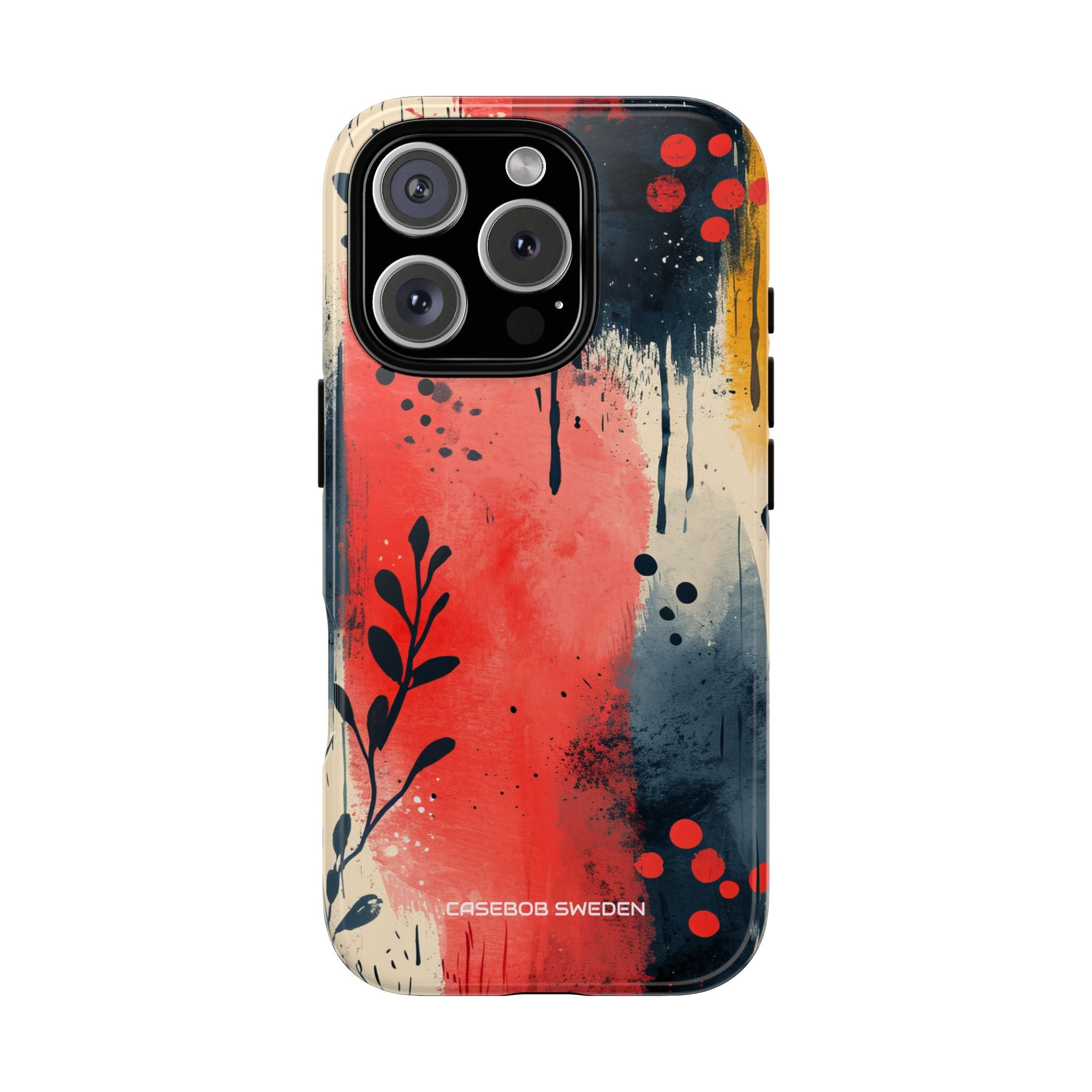 Red Blue Abstract Florals - Tough iPhone 16 Phone Case