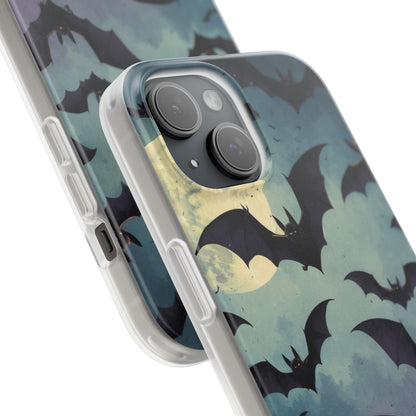 Glowing Bat Swarm iPhone 15 Case - Soft