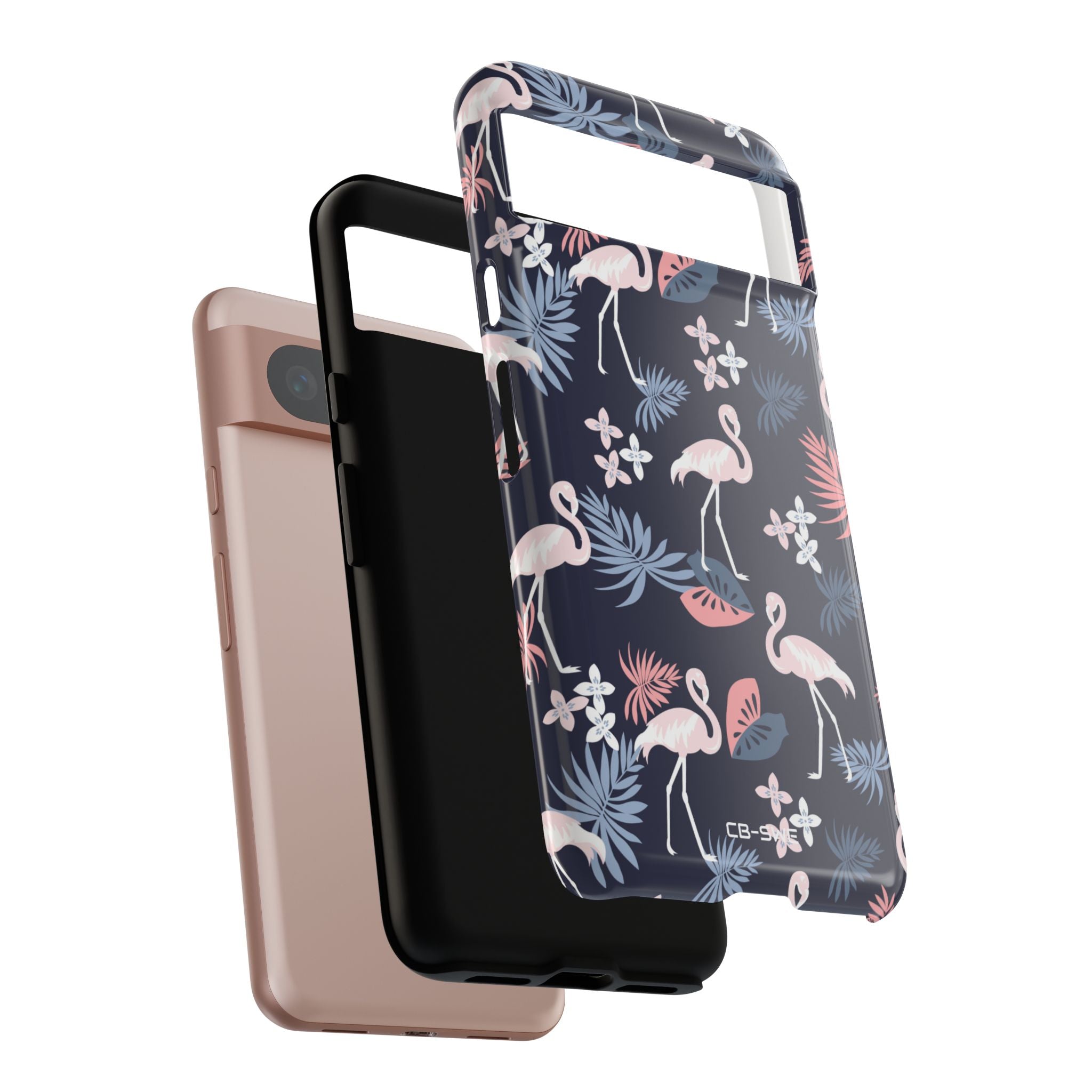 Flamingos Dance Playfully - Google Pixel Case
