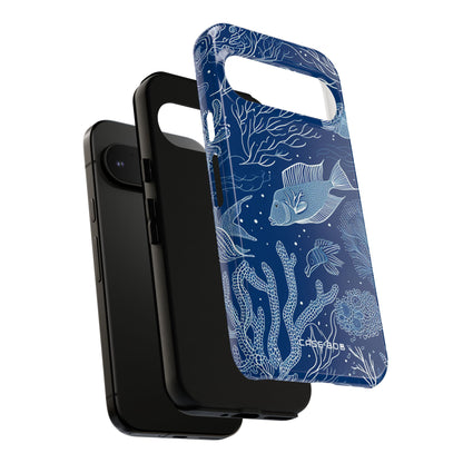 Navy Scale Reef Google Pixel 9 Pro Case - Tough