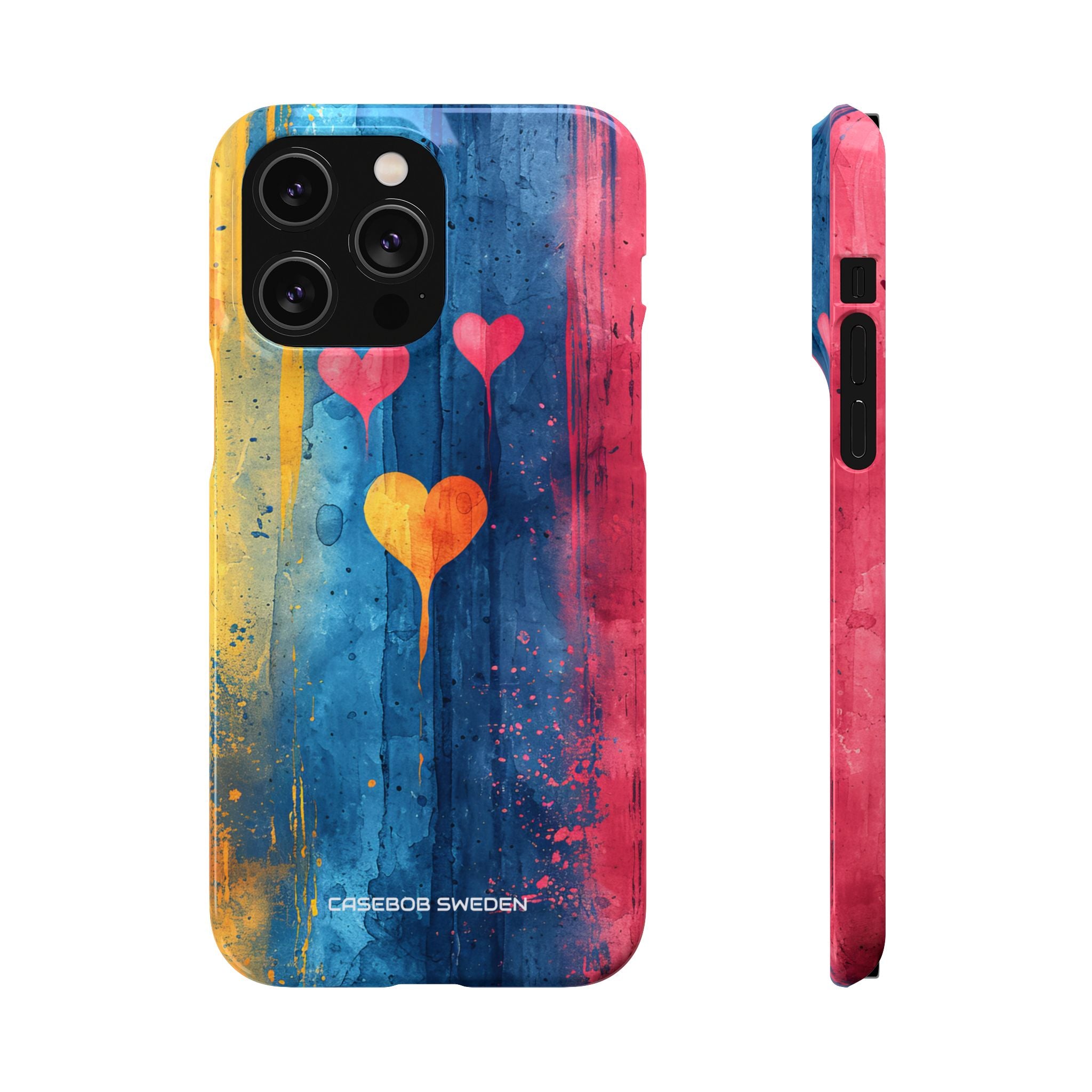 Hearts Watercolor Art - Slim iPhone 14 Phone Case