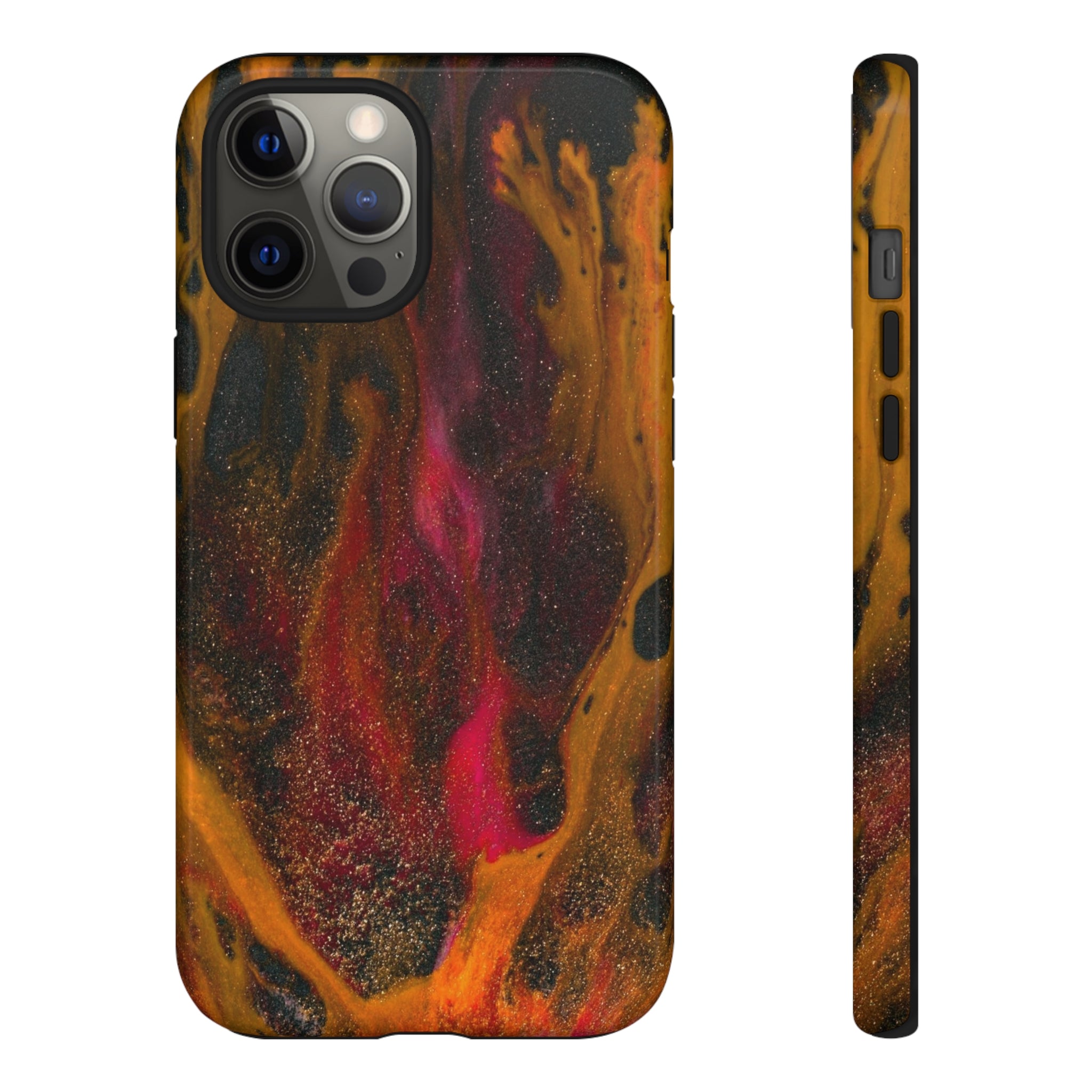 Bon Fire Ink Art iPhone Case (Protective) iPhone 12 Pro Max Glossy Phone Case